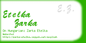 etelka zarka business card